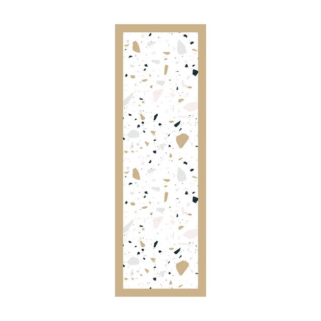 Teppich weiß Detailliertes Terrazzo Muster San Remo mit Rahmen