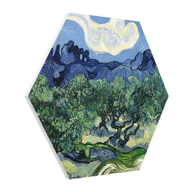 Hexagon-Bilder Vincent van Gogh - Olivenbäume