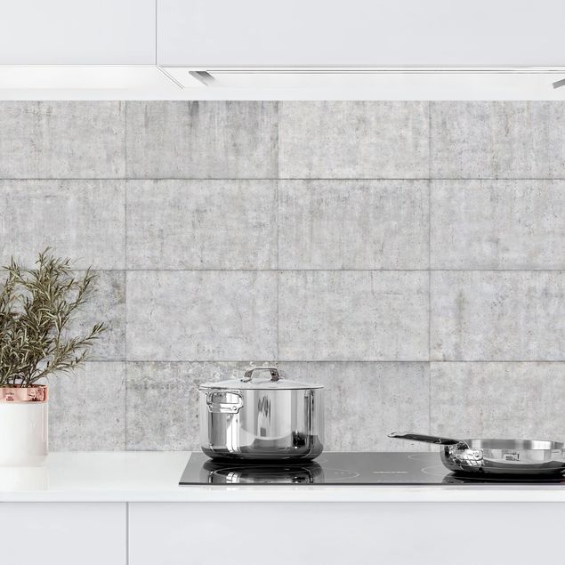 Platte Küchenrückwand Beton Ziegeloptik grau