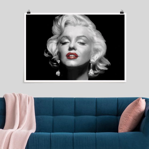 Wand Poster XXL Marilyn mit roten Lippen