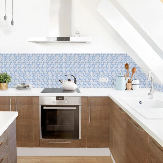 Küchenrückwand - Mosaikfliesen Hellblau