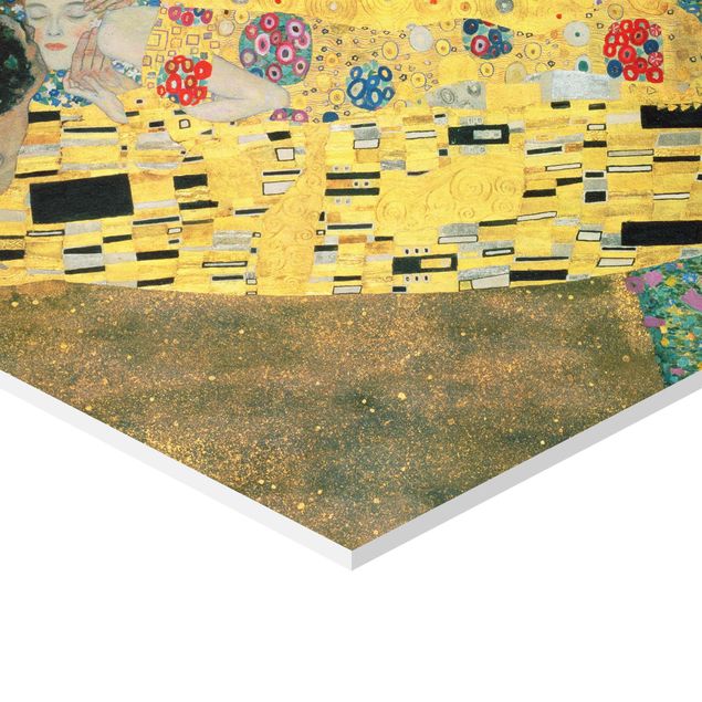 Hexagon Bild Forex 2-teilig - Gustav Klimt - Kuss und Hoffnung