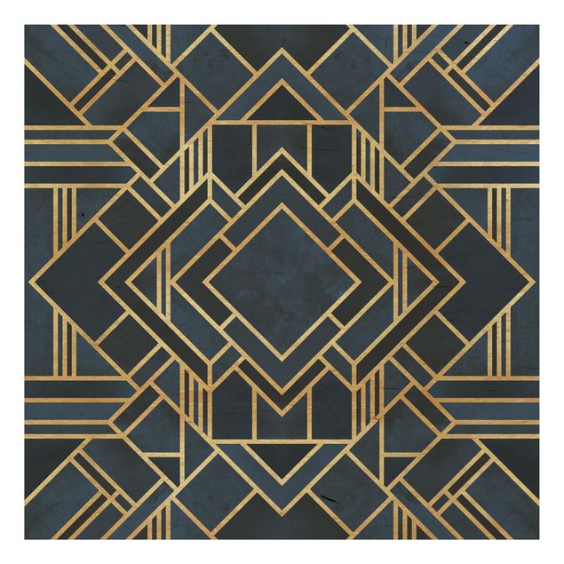 Holzbild - Art Deco Gold - Quadrat 1:1