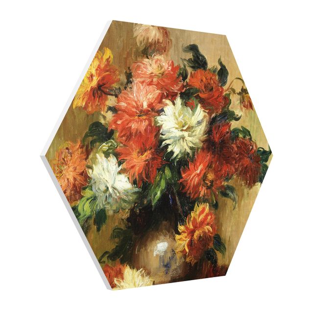 Hexagon-Bilder Auguste Renoir - Stillleben mit Dahlien