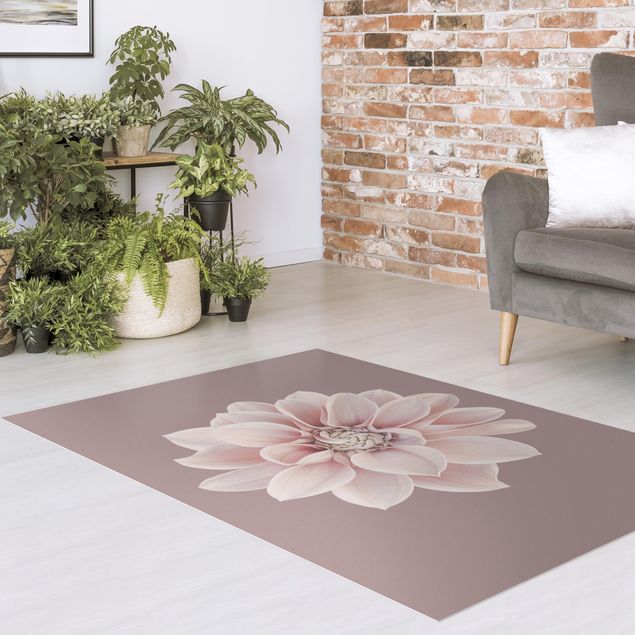 Moderne Teppiche Dahlie Blume Lavendel Weiß Rosa