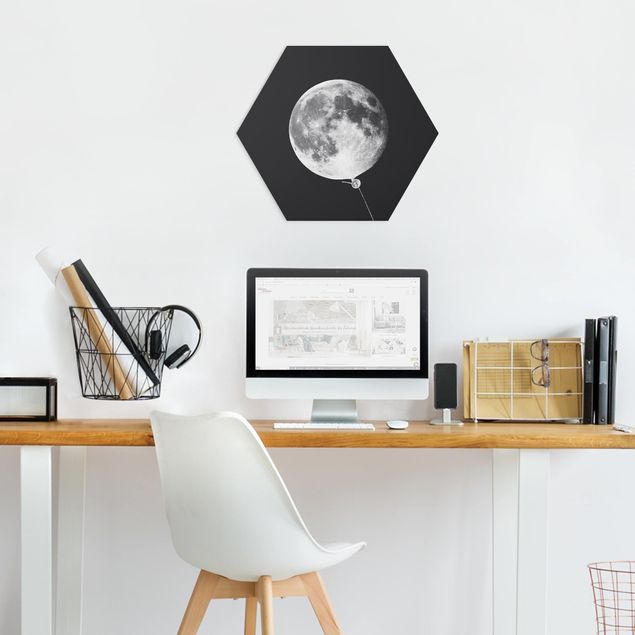 Hexagon Bild Forex - Jonas Loose - Luftballon mit Mond