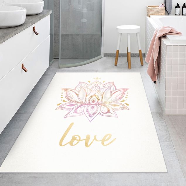 Aussenteppich Mandala Namaste Lotus Set gold rosa