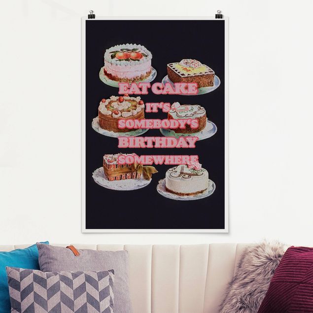 Wand Poster XXL Eat Cake It's Birthday