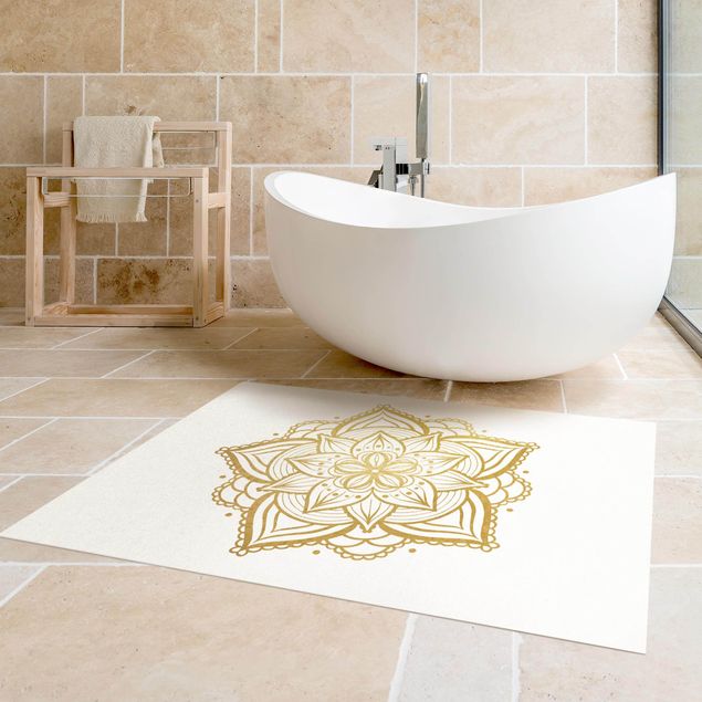 Moderne Teppiche Mandala Blüte Sonne Illustration Set Gold