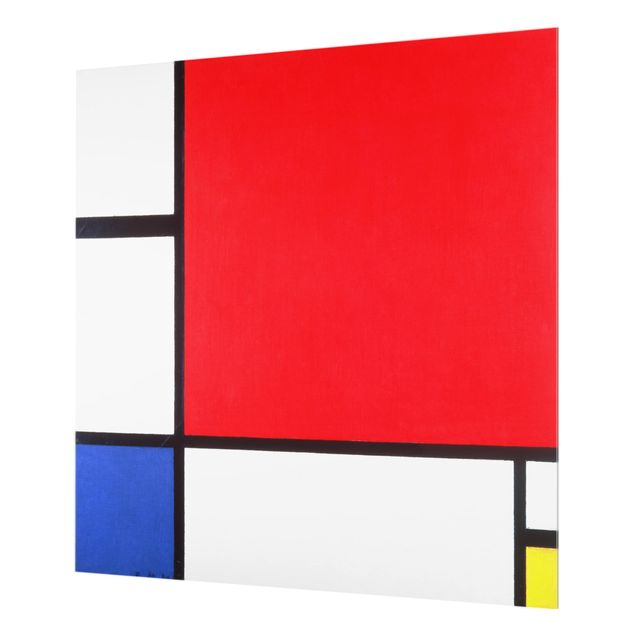 Küchenspritzschutz Piet Mondrian - Komposition Rot Blau Gelb