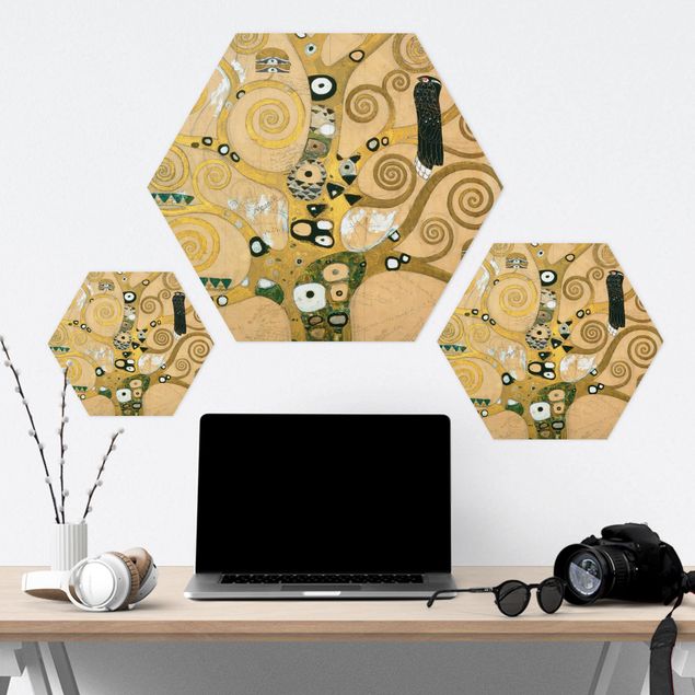 Hexagon Bild Forex - Gustav Klimt - Der Lebensbaum