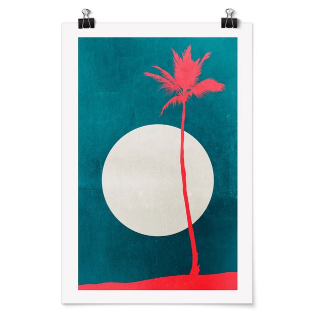Kubistika Poster Palme Karibik