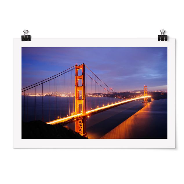 Wandbilder Golden Gate Bridge bei Nacht