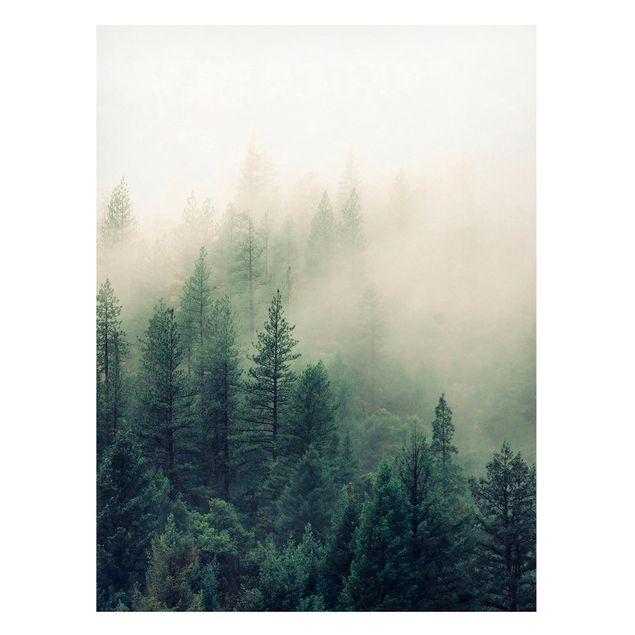 Magnettafel - Wald im Nebel Erwachen - Hochformat 3:4