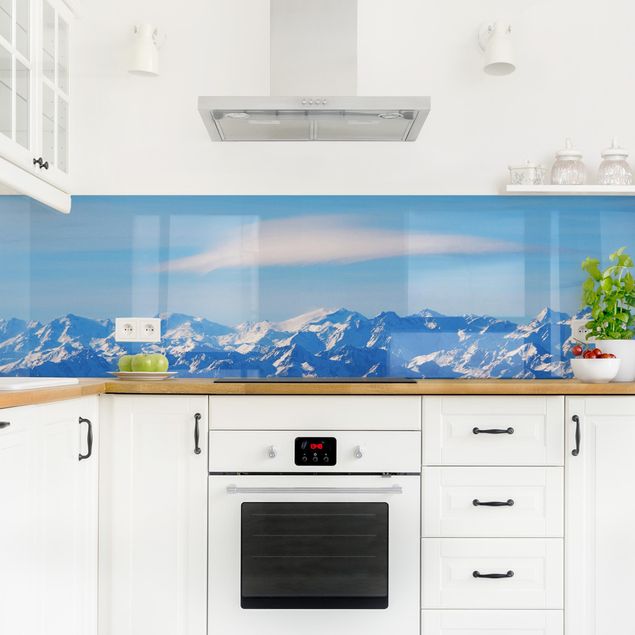 Küchenrückwand selbstklebend Verschneite Bergwelt