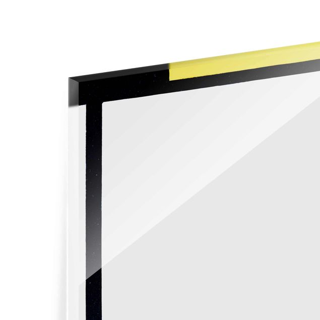 Glasbild - Piet Mondrian - Komposition II - Quadrat 1:1