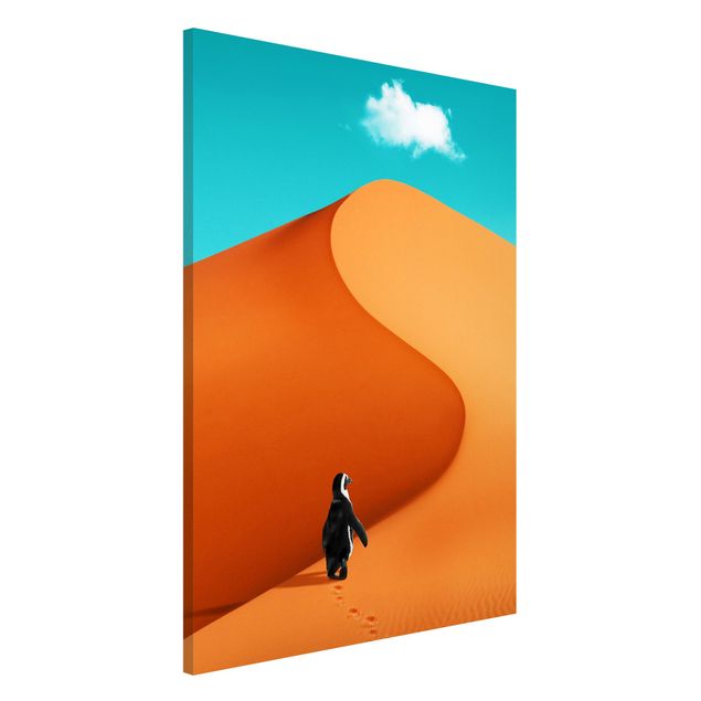 Magnettafeln Natur Wüste mit Pinguin