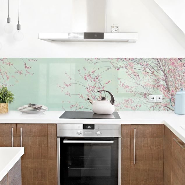 Küchenrückwand selbstklebend Kirschblütensehnsucht