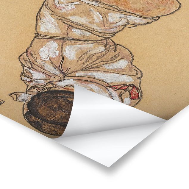 Poster - Egon Schiele - Weiblicher Torso in Unterwäsche - Hochformat 3:2