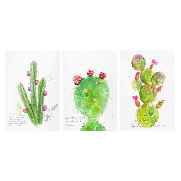 Leinwandbilder kaufen Kaktus mit Bibelvers Set I