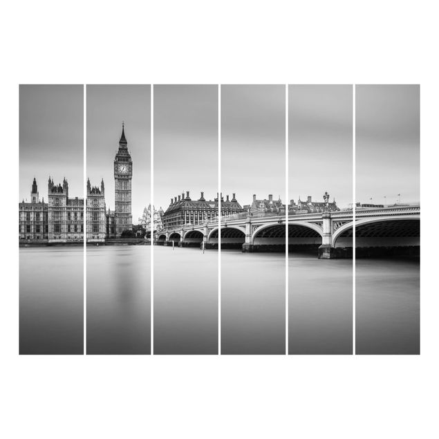 Schiebegardinen Set - Westminster Brücke und Big Ben - Flächenvorhang