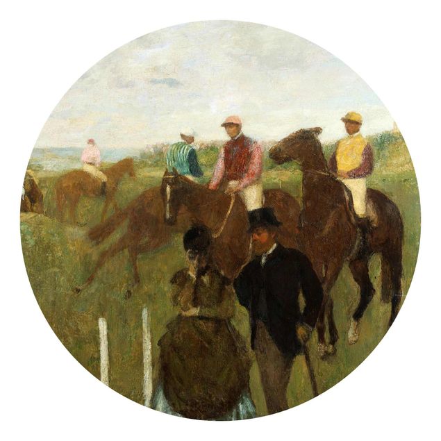 Tapeten Edgar Degas - Jockeys auf Rennbahn
