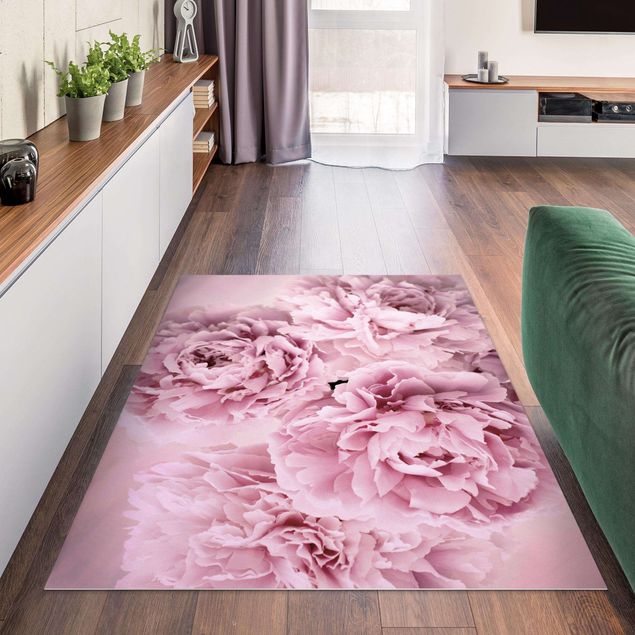 Moderne Teppiche Rosa Pfingstrosen