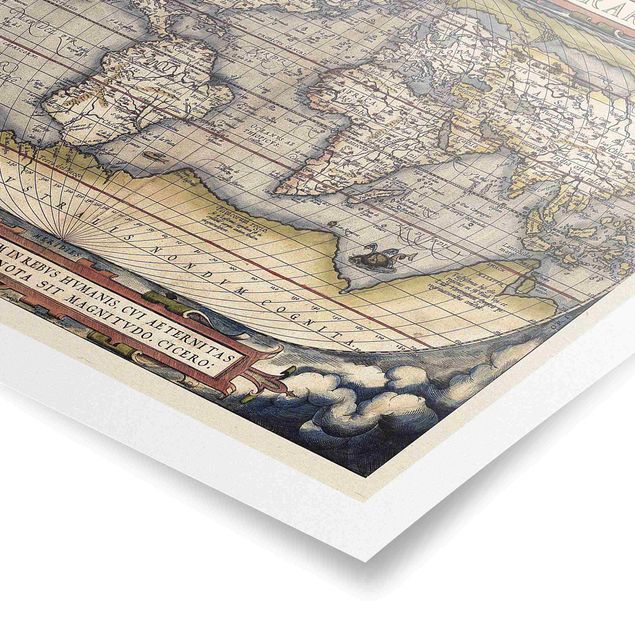 Poster Historische Weltkarte Typus Orbis Terrarum