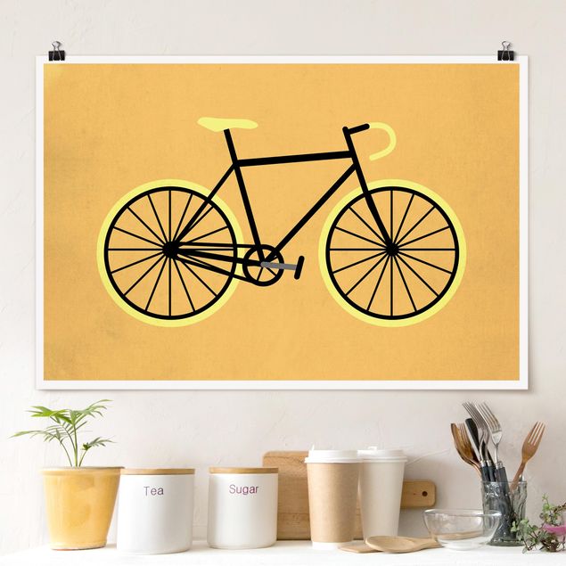 XXL Poster Fahrrad in Gelb