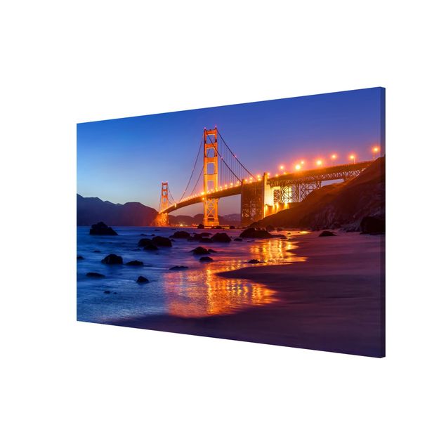 Magnettafel - Golden Gate Bridge am Abend - Hochformat 3:2