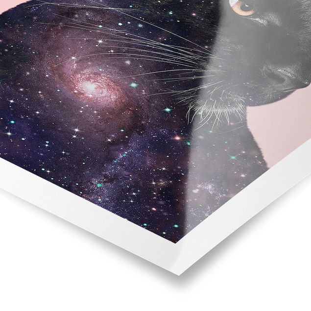 Poster Panther mit Galaxie
