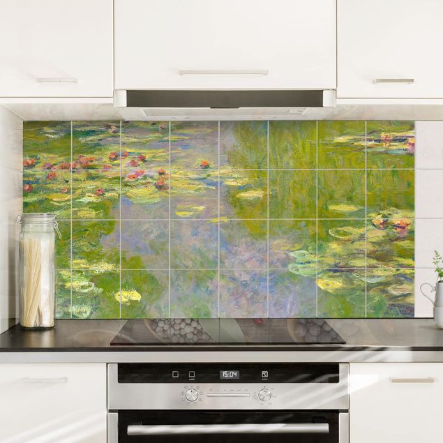 Fliesenbild - Claude Monet - Grüne Seerosen - Fliesensticker Set Querformat