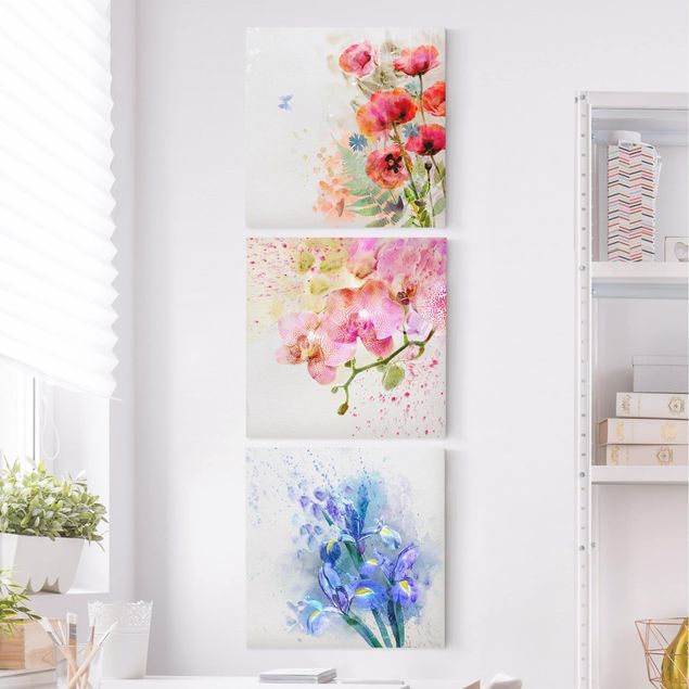 Bilder Aquarell Blumen Trio