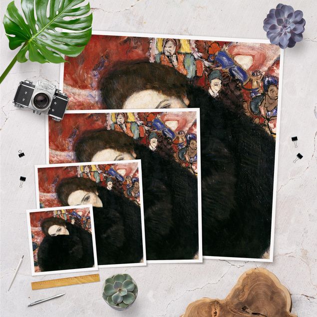 Poster Gustav Klimt - Dame mit Muff