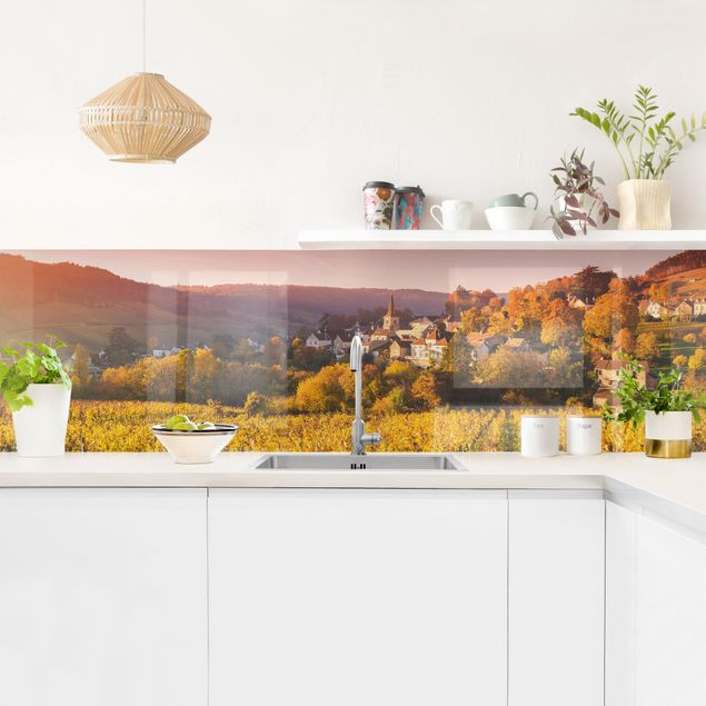 Wandpaneele Küche Weinberge in Frankreich