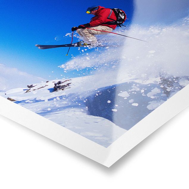 Poster - Skisprung am Hang - Quadrat 1:1