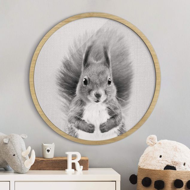 schwarz-weiß Bilder gerahmt Eichhörnchen Elisabeth Schwarz Weiß