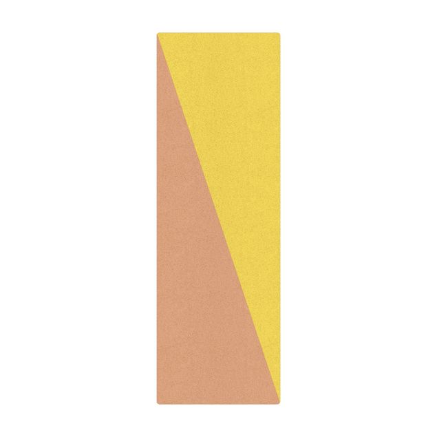Kork-Teppich - Einfaches Gelbes Dreieck - Hochformat 1:2