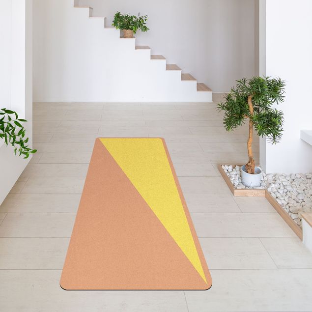 grosser Teppich Einfaches Gelbes Dreieck