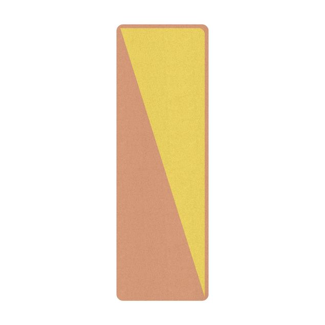 Yogamatte Kork - Einfaches Gelbes Dreieck