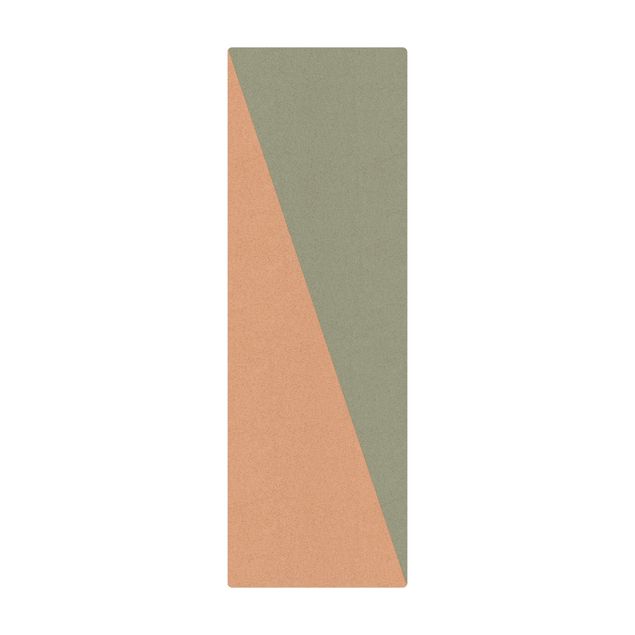 Kork-Teppich - Einfaches Olivgrünes Dreieck - Hochformat 1:2