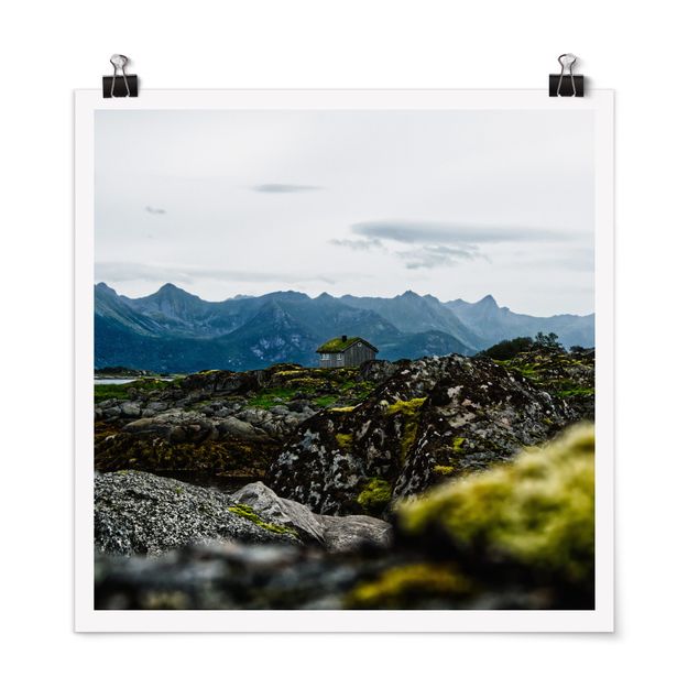 Landschaft Poster kaufen Einsame Hütte in Norwegen
