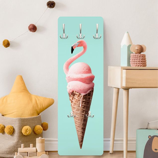Garderobe Tiere Eis mit Flamingo