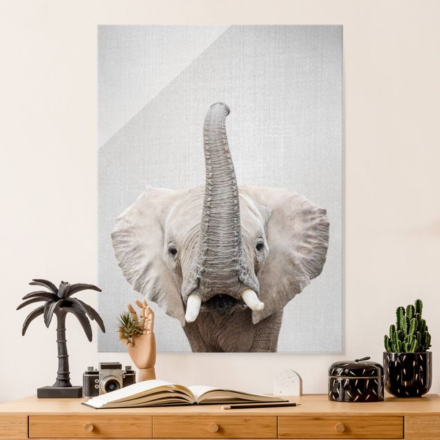 XXL Glasbilder Elefant Ewald