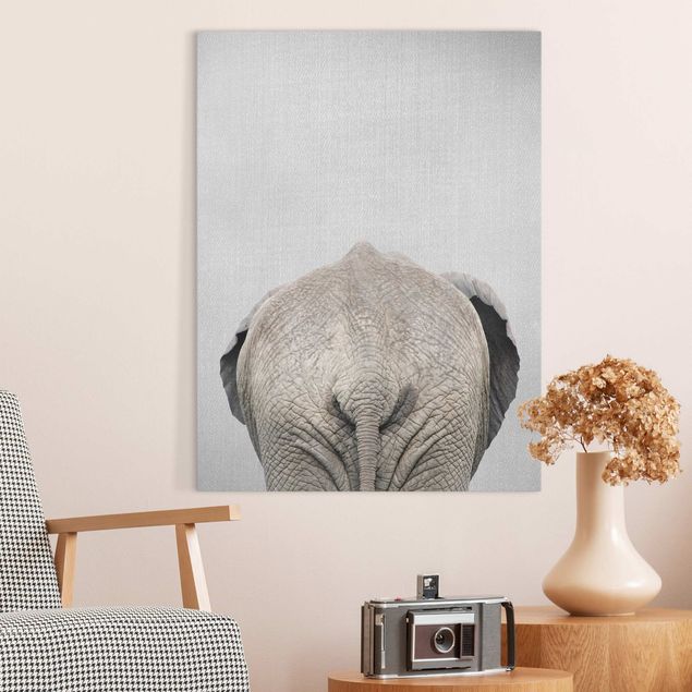 Elefant Leinwand Elefant von hinten