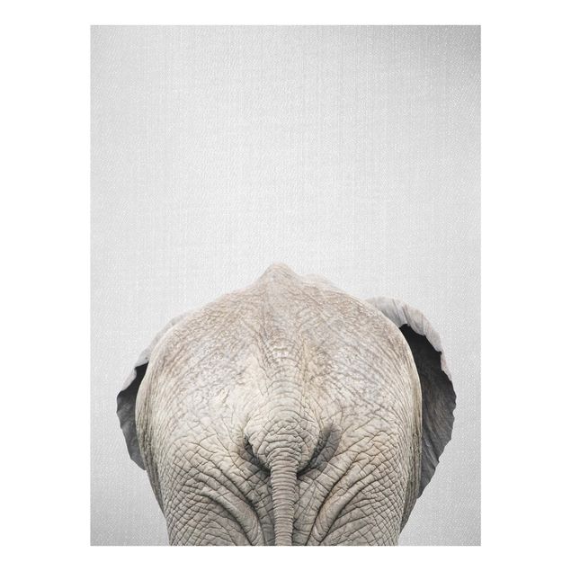 Glasbild - Elefant von hinten - Hochformat