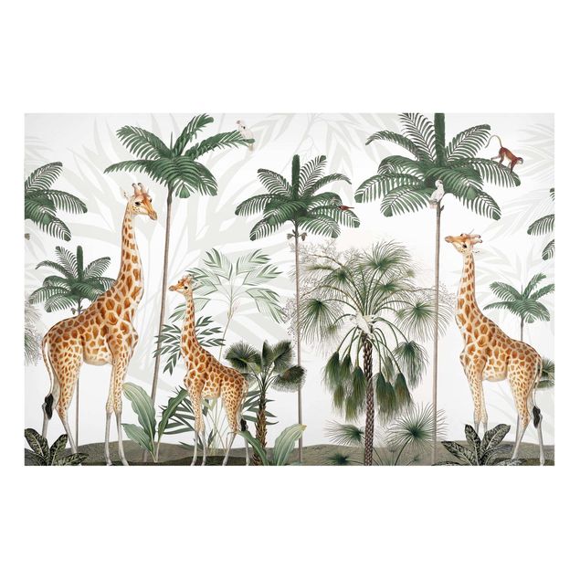 Magnettafel Motiv Eleganz der Giraffen im Dschungel