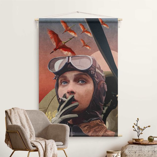 Moderne Wandteppiche Emel Tunaboylu - Vintage Pilotin