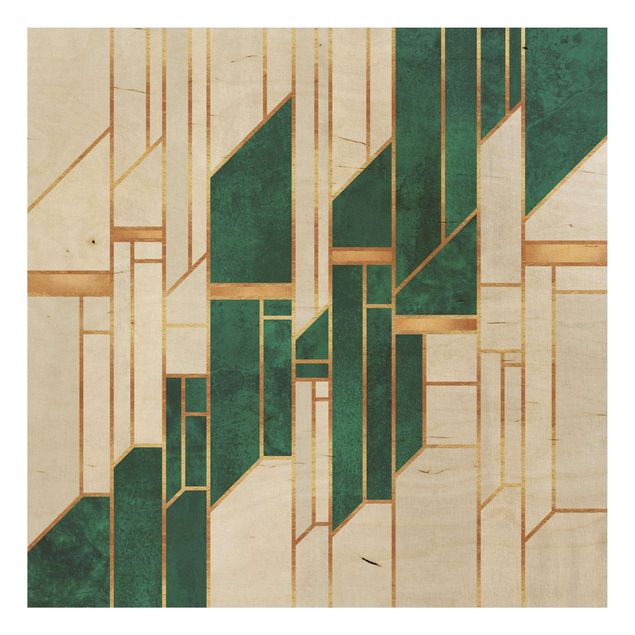 Fredriksson Poster Emerald und Gold Geometrie