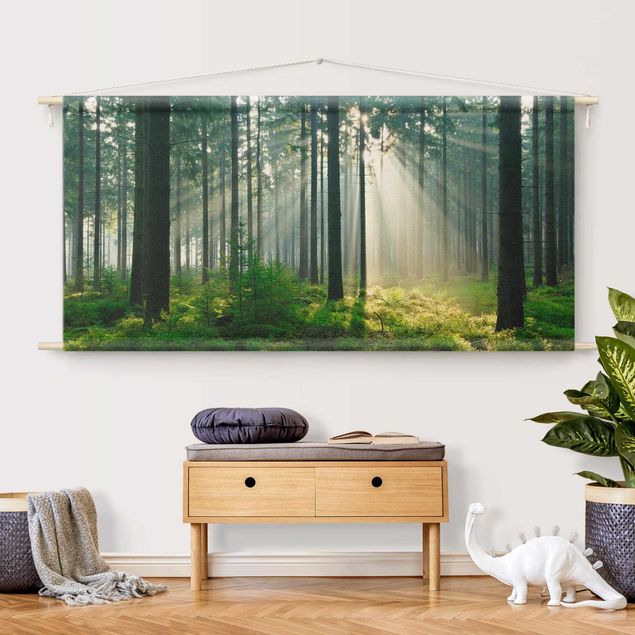 Moderne Wandteppiche Enlightened Forest